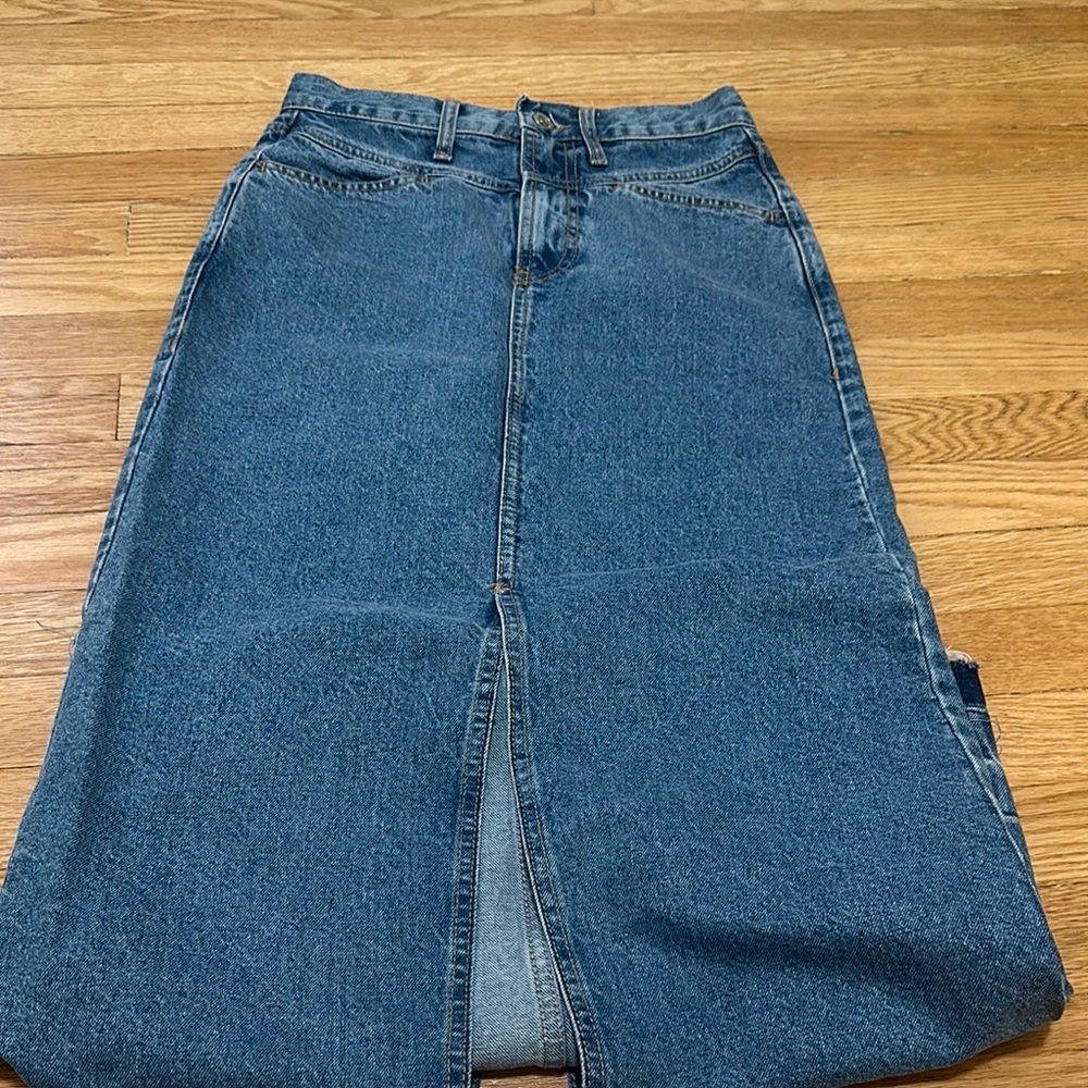 Mango Blue Denim Maxi Skirt